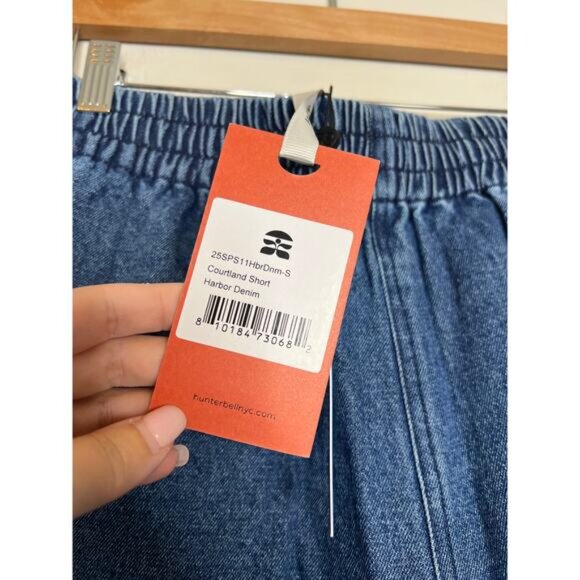 NWT Hunter Bell Courtland Pull-On Cotton Elastic Waist Denim Short Blue Size: S - Picture 5 of 8